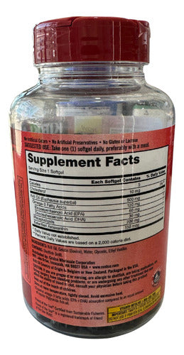 Aceite De Krill 180 Capsulas Omega 3 Astaxanthin Kirkland Sin Sabor