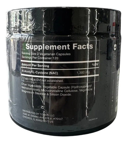 Nac 1300mg N-acetyl L-cysteine 240 Cápsulas Suplemento Sin Sabor
