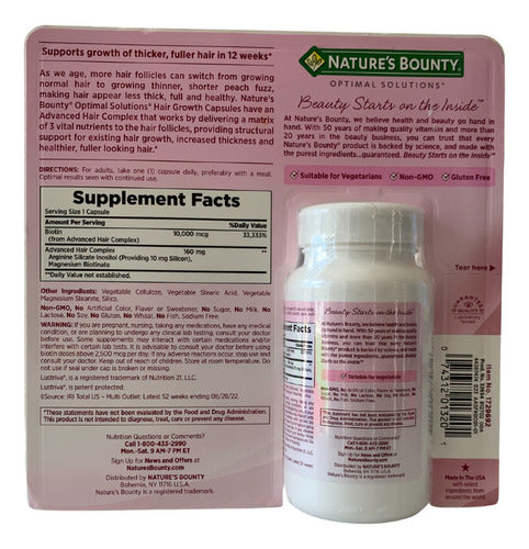 Sérum Para El Crecimiento Del Cabello Nature's Bounty Sin Sabor