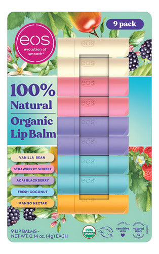Eos Pack 9 Bálsamos Labiales Orgánicos Manteca De Karité