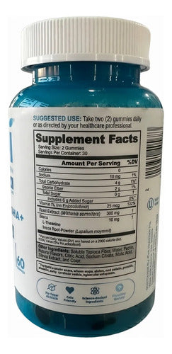 Antiestrés Reduce Cortisol Suplemento Sin Azúcar 60 Gomitas Berry