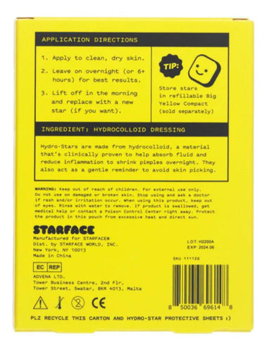 Starface Hydro-star Pimple Patch 16 Pack Parches Para Granos