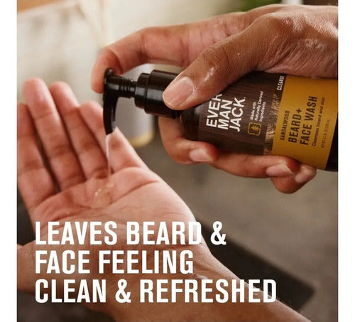 Every Man Jack Beard + Face Wash, Sandalwood - Verde Oscuro