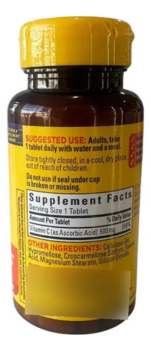 Vitamina C Premium 100 Tabletas 500mg Sabor Natural Sin Sabor