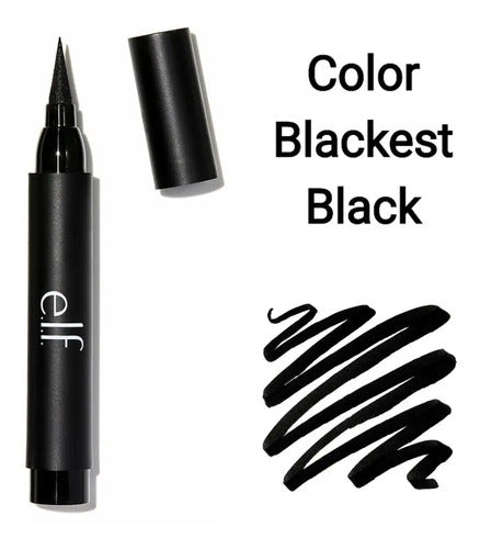 Delineador E.l.f. Intense Ink Fibra Negro Blackest Black Blackest Black