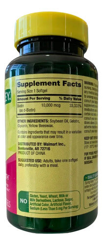 Biotina 10,000 Mcg Para Cabello Piel Uñas 120 Capsulas Sin Sabor