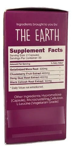 Suplemento Equilibrio Hormonal Femenino Maca 60 Capsulas Sin Sabor