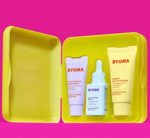 Kit Skincare Limpiador Crema Serum 3pzs Cuidado Facial Byoma