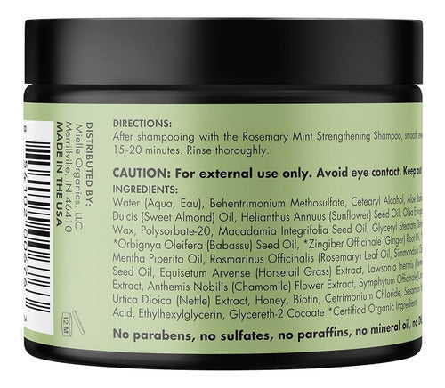 Mascarilla Fortalecedora Capilar Con Romero Mielle Organics