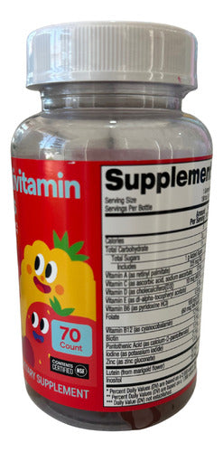 Multivitaminico Para Niños 70 Gomitas Vitaminas Infantil Tutifruti
