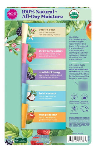 Eos Pack 9 Bálsamos Labiales Orgánicos Manteca De Karité