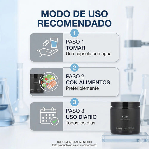 Suplemento Nmnh Mononucleotido De Nicotinamida 60 Capsulas Sin Sabor