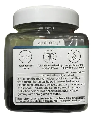 Antiestrés Reduce Cortisol Suplemento Premium 60 Gomitas Blueberry