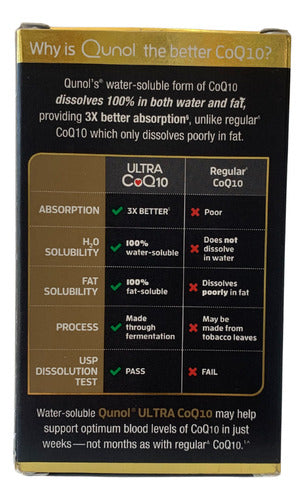 Qunol Ultra Suplemento Coq10 100mg 3x Mejor Absorción 30cáp Sin Sabor