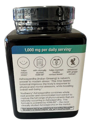 Ashwagandha 180 Capsulas Reduce Ansiedad Y Estrés Relaja Sin Sabor
