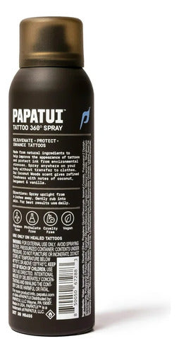 Papatui Spray 360° Para Tatuajes Coco Hidratación Proteccion
