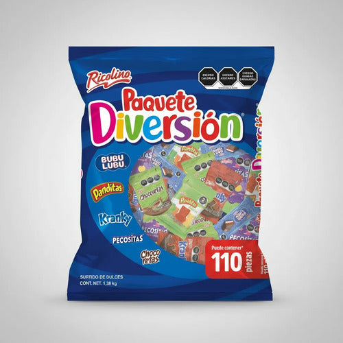Ricolino Diversión Surtido Caramelo 110 Piezas 1.38 Kg