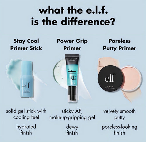E.l.f. Primer Stick Hidratante Base Luminosa Azul Claro Azul Claro