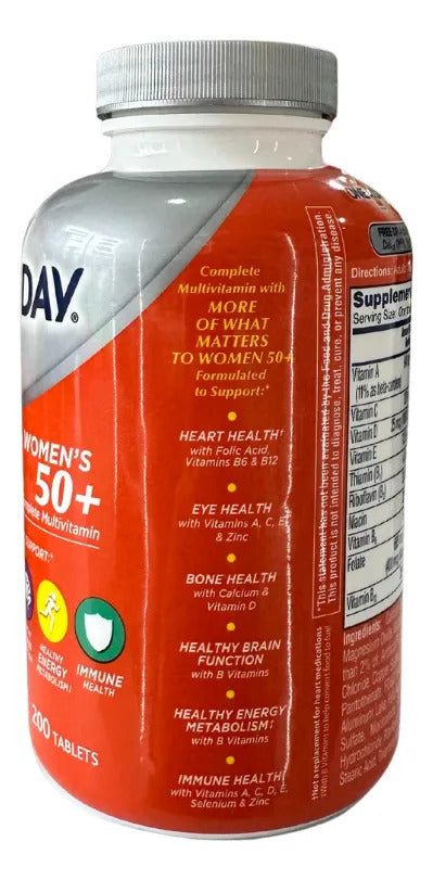 Multivitamínico One A Day Para Mujeres 50+ 200 Tabletas Sin Sabor