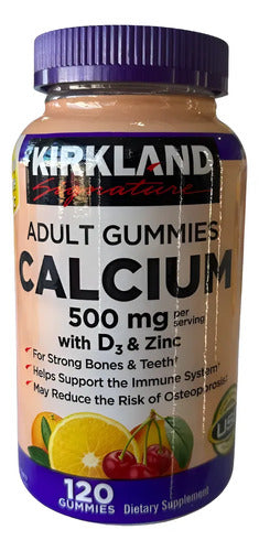 Kirkland Signature Adult 120 Gummies Calcio + D3 Naranja Y Cereza