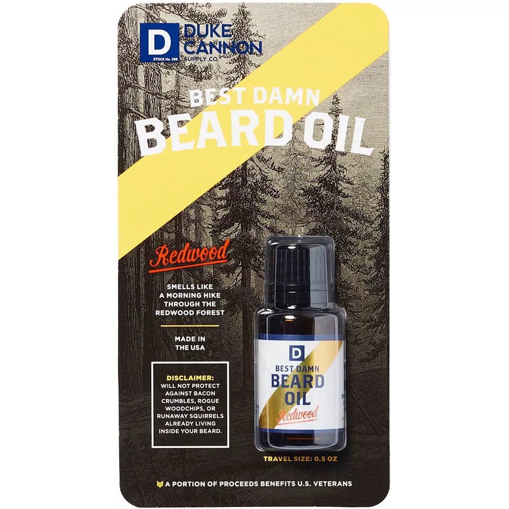 Duke Cannon Best Damn Beard Oil Travel Size Aceite Para Barba 0.5oz