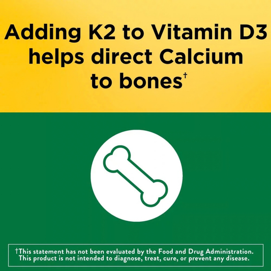 Suplemento Vitaminas K2 + D3 Con 30 Capsulas Blandas Veganas Sin Sabor
