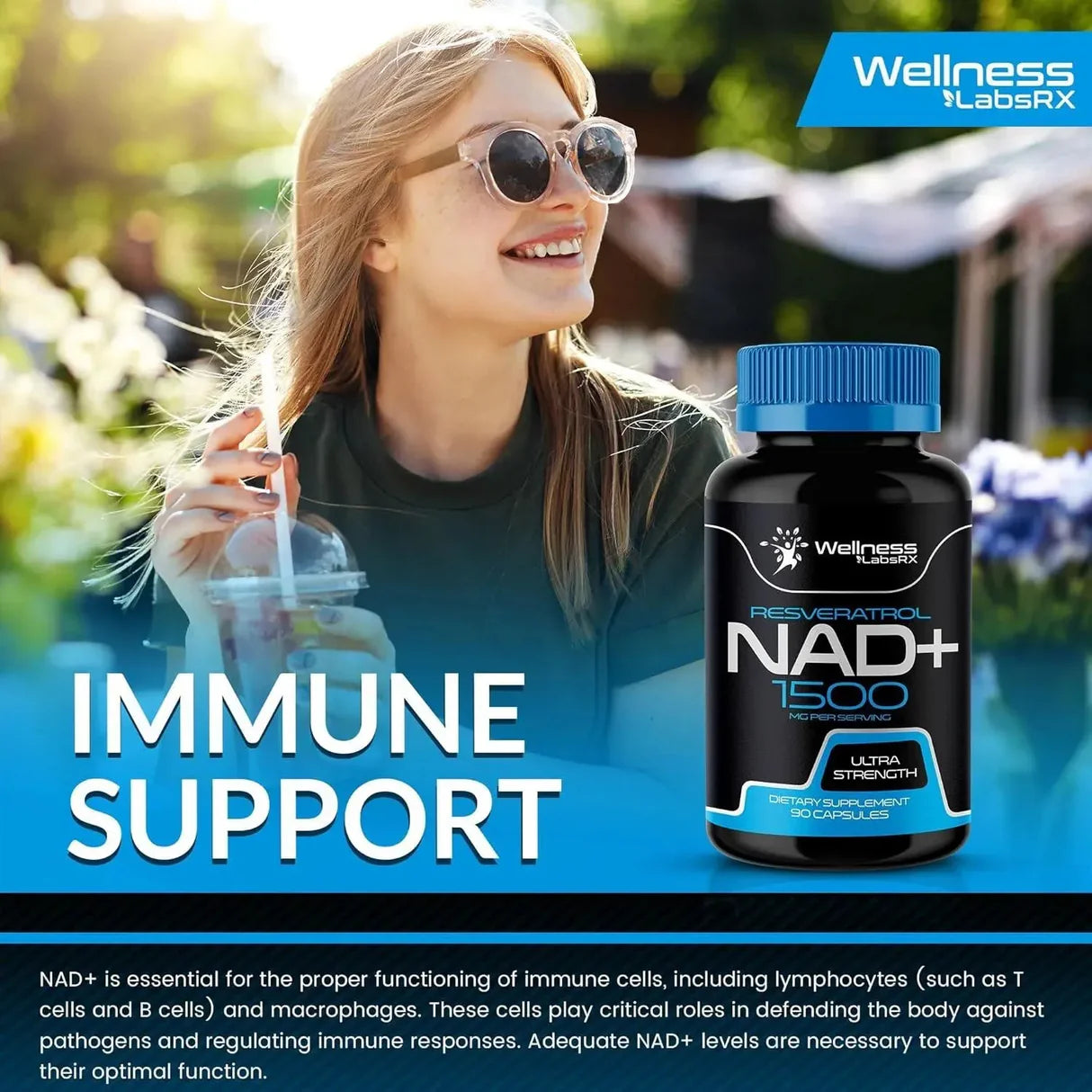 Resveratrol NAD+ 1500 90 Caps Wellness LabsRx
