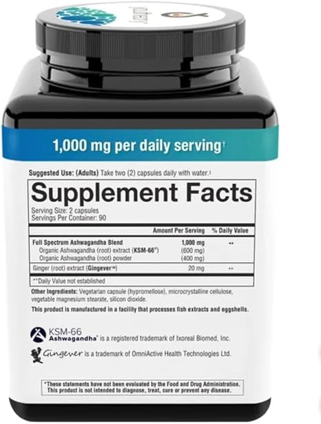 YouTheory Ashwagandha 180 Capsulas Reduce Ansiedad Y Estrés