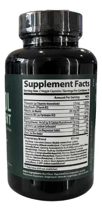 Suplemento De Cortisol Para Ansiedad Y Estrés 60 Capsulas Sin Sabor