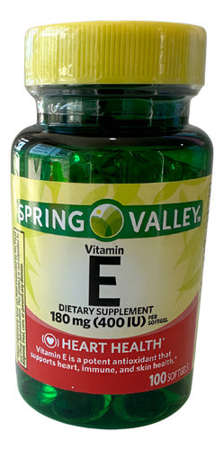 Vitamina E Spring Valley 2 Pack Antioxidante Corazón Piel Sin Sabor
