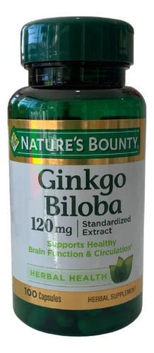 Suplemento Nature's Bounty Ginkgo Biloba 120 Mg 100 Cápsulas Sin Sabor