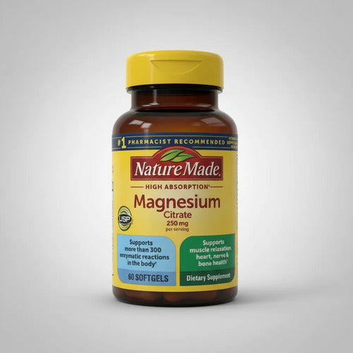 Citrato De Magnesio 250 Mg Soporte Nutricional 60 Caps Sin Sabor