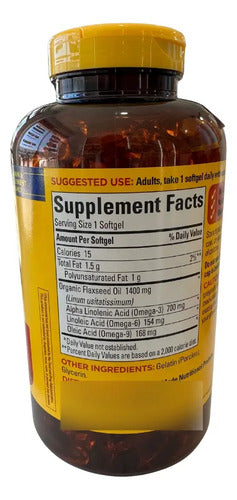 Flaxseed Oil Nature Made 300 Capsulas Apoyo Cardiovascular Sin Sabor