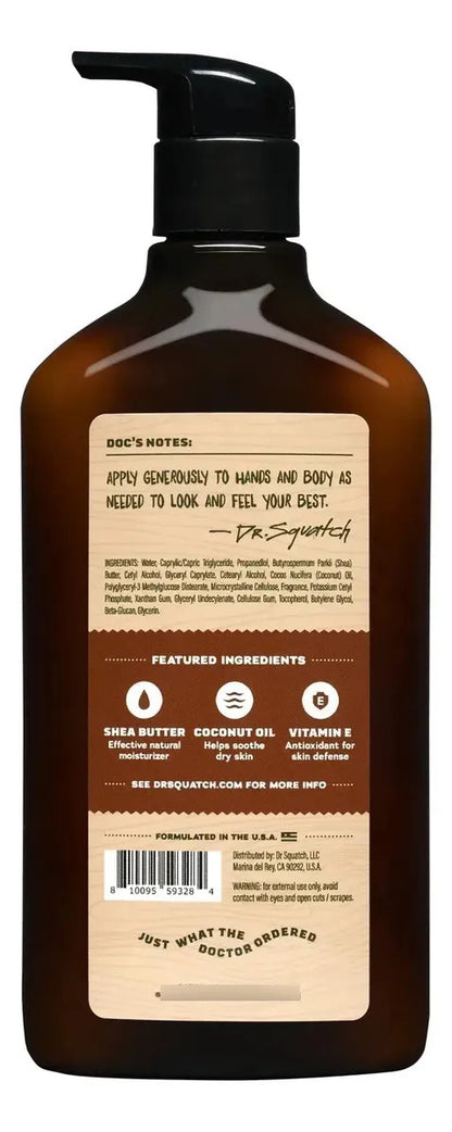 Loción Corporal Dr. Squatch Bourbon 295ml Bourbon En Barril De Madera