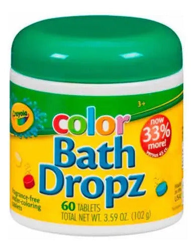 Tableta De Baño Crayola Bath Dropz Colored, 60 Tabletas Varios
