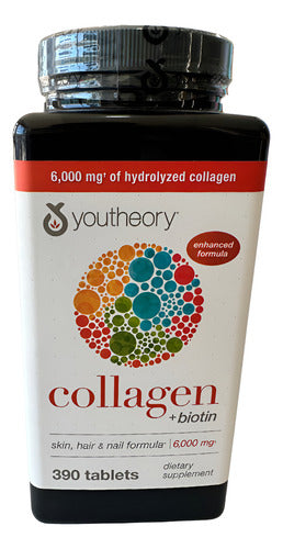 Youtheory Colágeno 360 Tabletas Biotina Cabello Piel Uñas Sin Sabor