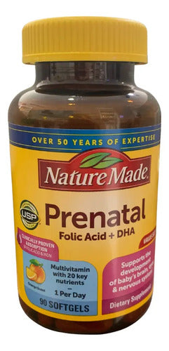 Multivitamínico Prenatal Ácido Fólico Hierro 90 Softgels Sin Sabor