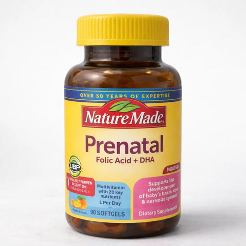 Multivitamínico Prenatal Ácido Fólico Hierro 90 Softgels Sin Sabor