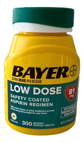 Aspirin 81 Mg Low Dose Americana 300 Enteric Coated Tablets Sin Sabor