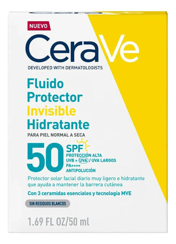 Cerave Fluido Protector Invisible Hidratante 50fps 50ml