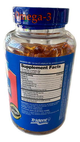 Omega 3 Aceite De Salmón 210 Capsulas Suplemento Alimenticio Sin Sabor