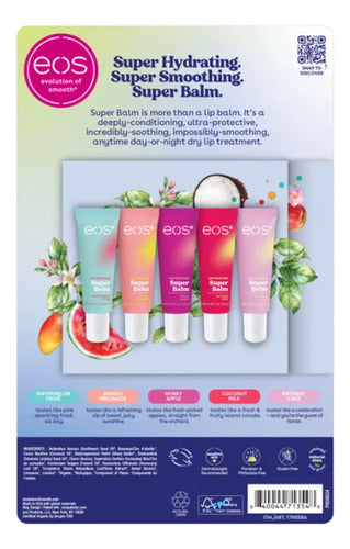 Eos Super Balm 5 Pack 24 Hrs Hidratación Labial