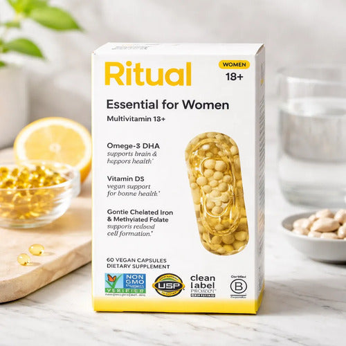 Multivitamínico Para Mujer 60 Capsulas Hierro Omega-3 Y D3 Sin Sabor
