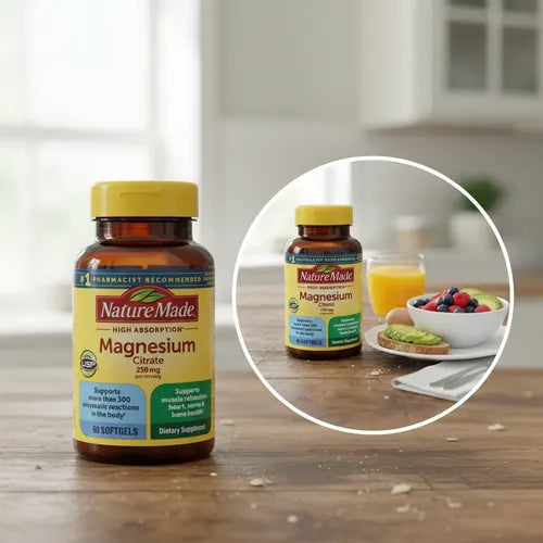 Citrato De Magnesio 250 Mg Soporte Nutricional 60 Caps Sin Sabor