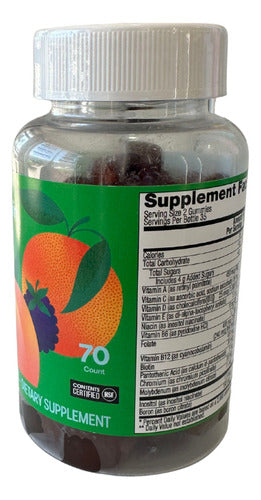 Multivitamínico Up & Up 70 Gomitas Adultos Energía Inmunidad Frutos Rojos