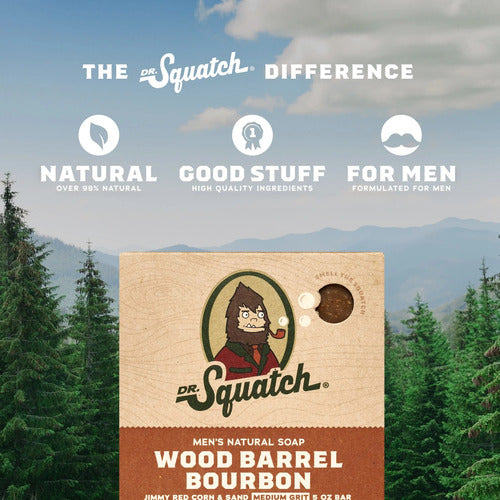 Jabón En Barra Dr. Squatch Wood Barrel Bourbon 150g