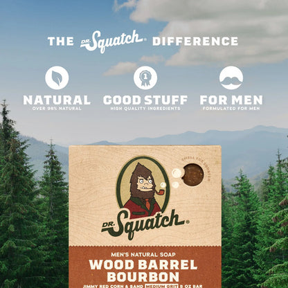 Jabón En Barra Dr. Squatch Wood Barrel Bourbon 150g