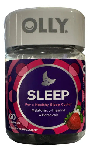 Melatonina 3 Mg L-teanina 60 Gomitas Relajación Mejora Sueño Fresa