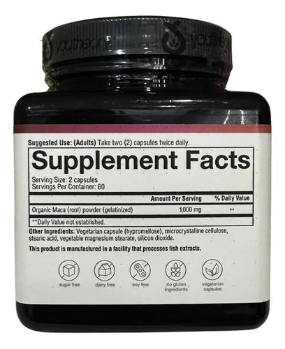 Maca Peruana 1000mg Suplemento Vitaminas Mujer 120 Capsulas Sin Sabor