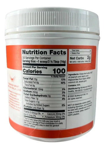 Bulletproof Sustituto De Crema Polvo Mct Keto 420grs Sin Sabor